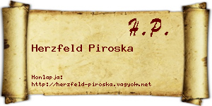 Herzfeld Piroska névjegykártya